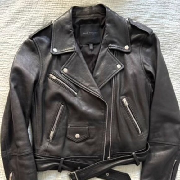 Designer leather biker jacket - Picture 1 of 5